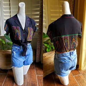 Fun 80s/90s tie top blouse